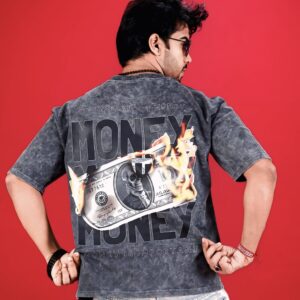 Acid Wash Oversize Tee - L, Brown